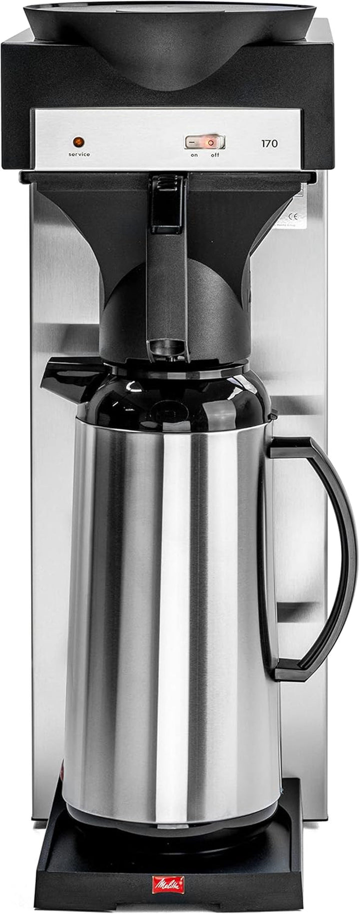 Melitta 20347 Filtru de cafea pentru carafe cu vid, 170 MT, 2.2L, oțel inoxidabil / negru