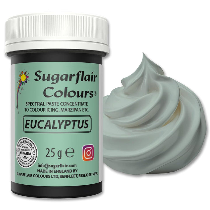 Sugarflair Spectral Eucalyptus Lebensmittelfarbe Paste, Hochkonzentrierte Lebensmittelfarbe Für Buttercreme, Zuckerpaste, Royal Icing, Kuchenmischungen Und Mehr! Lebensmittelfarbstoff - 25G