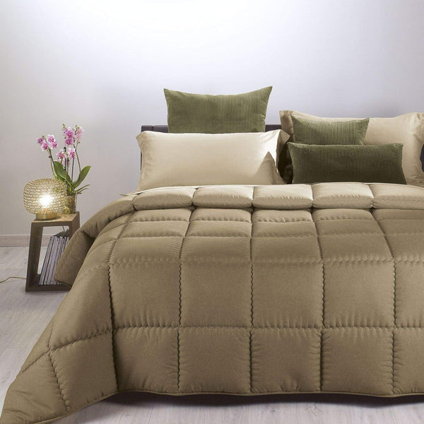 Cuvertură modernă Caleffi, microfibră, taupe, pat dublu
