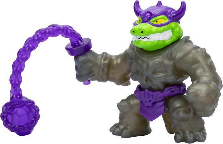 Heroes of Goo Jit Zu Stretch Strikers Deluxe Hero Pack Rock Jaw, figură de acțiune extensibilă cu peste 20 de unelte de luptă grozave