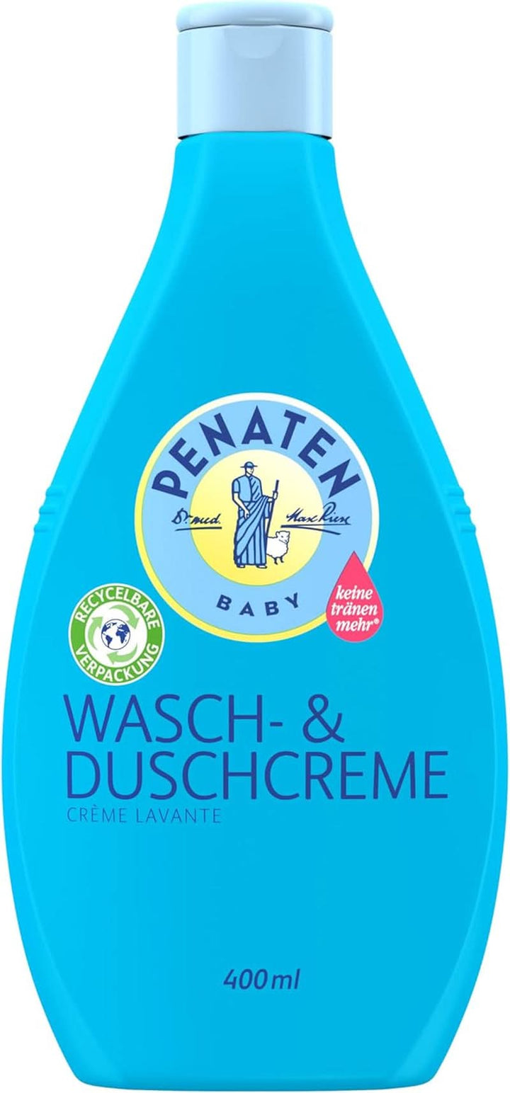 PENATEN Wasch- & Duschcreme (400 Ml), Mildes Baby Duschgel & Baby Shampoo Ohne Parabene & Farbstoffe Formuliert, Speziell Für Neugeborene Entwickeltes Baby Bad & Baby Haarshampoo Für Zarte Babyhaut