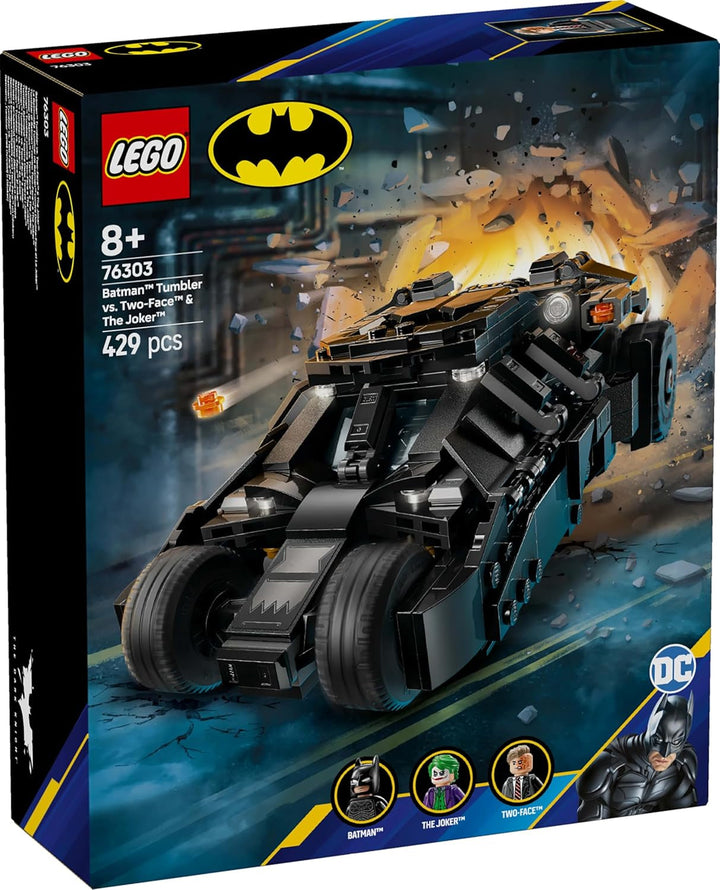 LEGO DC Batman: Batman Tumbler Vs. Two-Face & Joker - Jucărie de supererou cu Batmobile Car - Playset cu minifigurine - Cadou pentru băieți și fete de la 8 ani 76303