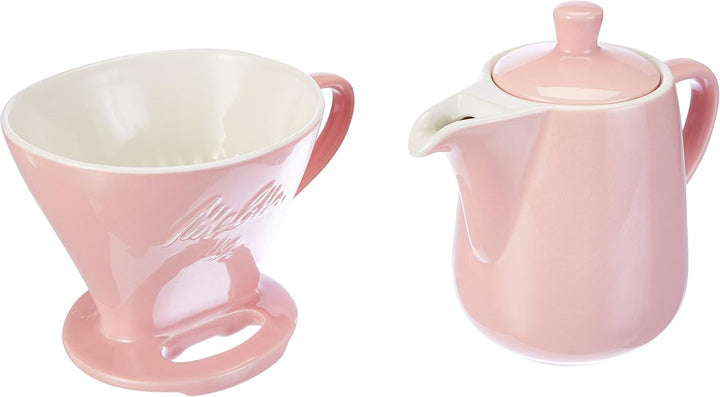 Melitta 6768456 Set de turnare gri (filtru de cafea 1X4 + ibric de cafea din porțelan 0,6 L) Ediție clasică