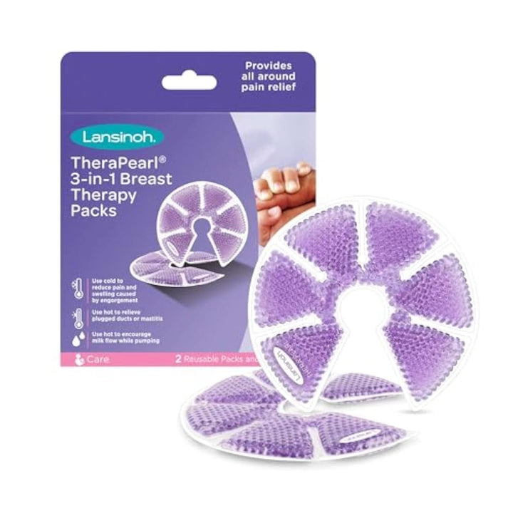 Lansinoh Therapearl 3-In-1 Breast Therapy for Breastfeeding Mums, Hot and Cold Therapy, Helps Relieve Engorgement, Mastitis and Plugged Ducts, Reusable