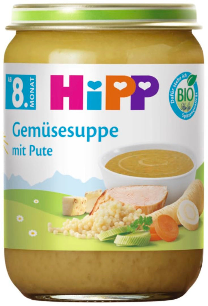 Hipp Bio Suppe Ab 8. Monat Gemüsesuppe Mit Pute, 190G, 6Er Pack (6X190G)