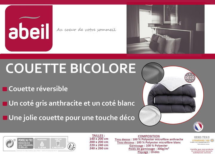 Abeil Quilt, Bicolor, 220 X 240 Cm, Alb și Gri