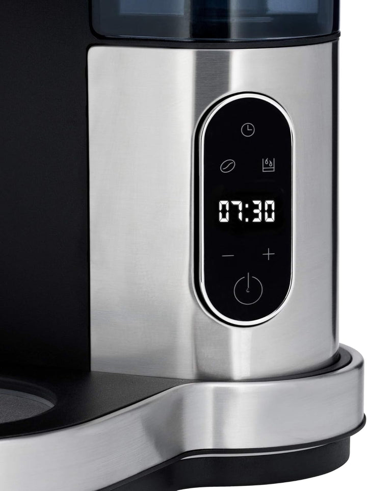 WMF Lumero filtru de cafea cu ulcior de sticlă, filtru de cafea, 10 cești, funcție de temporizare, placă de încălzire, filtru de cafea cu rezervor de apă detașabil, oprire automată, 1000 W