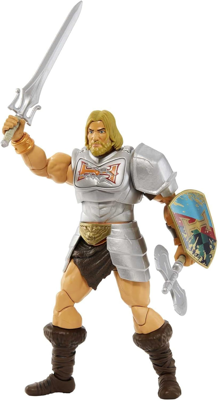 Masters of the Universe HDR45 - Colecția Masterverse, Battle Amour He-Man, aprox. 18 cm înălțime Figurine de acțiune MOTU pentru joacă și colecționare, cadou pentru copii cu vârsta de peste 6 ani