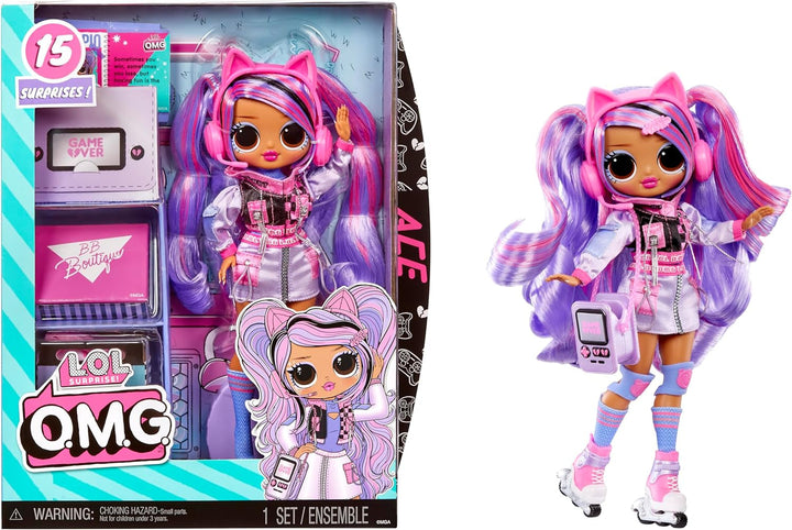 L.O.L. Surpriză! OMG Fashion Doll Pearla cu 15 surprize - păpușă cu modă și accesorii în stil sirenă - pentru copii de la 4 ani