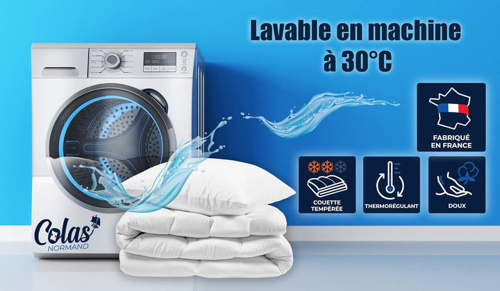 COLAS NORMAND Plapumă termoregulatoare, Cool In, Temperat, 140 X 200 Cm, Transpirație, Ventilație optimă, 100% percale, Fresh Feel, Franceză, 53130255, Alb