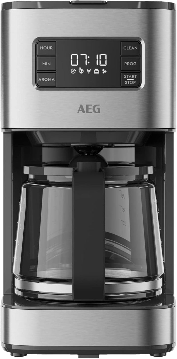 AEG filtru de cafea Deli 5 Cu ulcior de sticlă | 1,25 L | Cronometru programabil | Funcție de menținere la cald | Oprire automată | Indicator nivel apă | 1000 wați | 2-10 cești | Anti-picurare | Antracit | CM5-1-6AN
