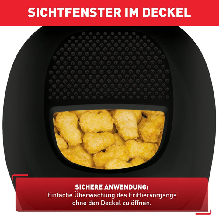 Tefal Simply One Elektrische Fritteuse, XL Fassungsvermögen Für Bis Zu 1,2 Kg Pommes, Exklusives Kühlwandsystem, Spülmaschinenfeste Teile, Sichtfenster, Einstellbares Thermostat, Schwarz, FF1608