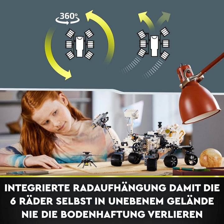 Set de jucării spațiale LEGO 42158 Technic NASA Mars Rover Perserverance cu aplicație Ar, jucărie științifică de construit pentru fete și băieți de la 10 ani în sus