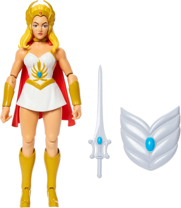 Masters of the Universe Origins figurină de acțiune She-Ra din colecția de desene animate, aproximativ 14 cm înălțime, eroină din televiziunea anilor 1980, prințesa puterii, design detaliat și accesorii, JBM76