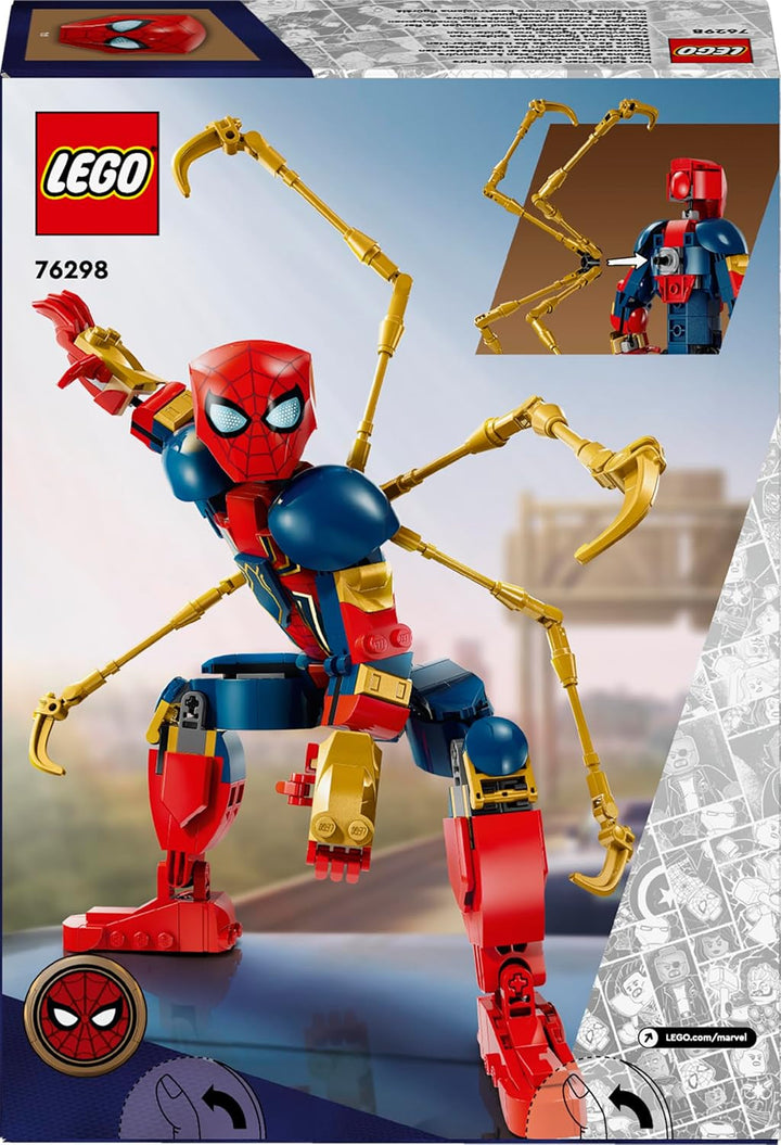 Figurină de construcție LEGO Marvel Iron Spider-Man, jucărie de acțiune cu supereroi pentru copii cu vârsta peste 8 ani, băieți și fete, set cu armură, model construibil, idee de cadou Avengers pentru fanii filmelor Marvel 76298