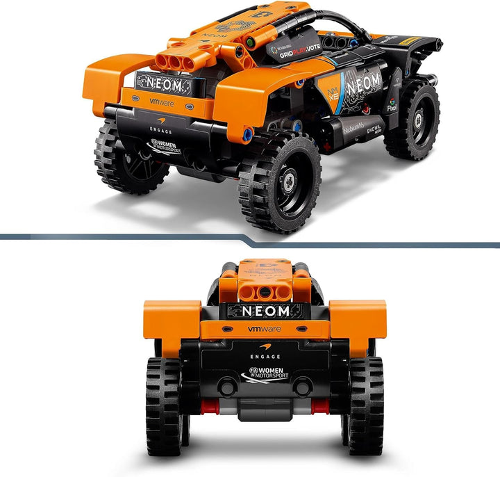 Set mașină de curse LEGO Technic NEOM Mclaren Extreme E, jucărie cu motor pentru copii, mașină cu vânt construibilă, cadou Technic pentru băieți și fete de la 7 ani 42166