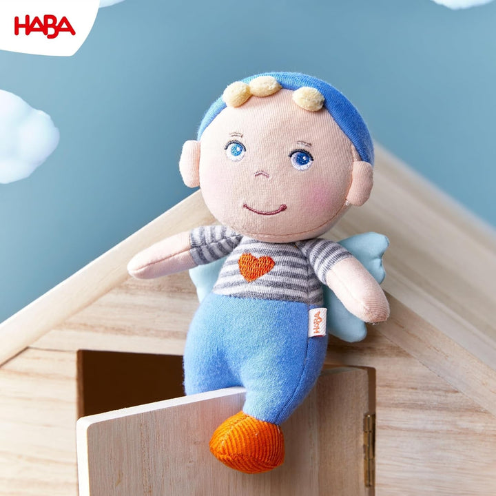 HABA Guardian Angel Mats - Păpușă textilă de pluș (15 cm), cadou de bun venit ideal pentru bebeluși și copii mici - lavabilă la 30°C - 2011869001