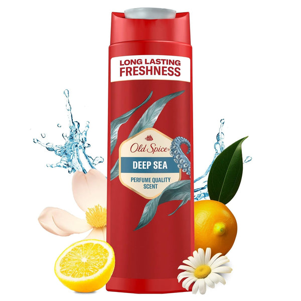 Old Spice Deep Sea 3-In-1 Duschgel & Shampoo Für Männer (250 Ml), Körper-Haar-Gesichtsreinigung Männer, Lang Anhaltend Frisch