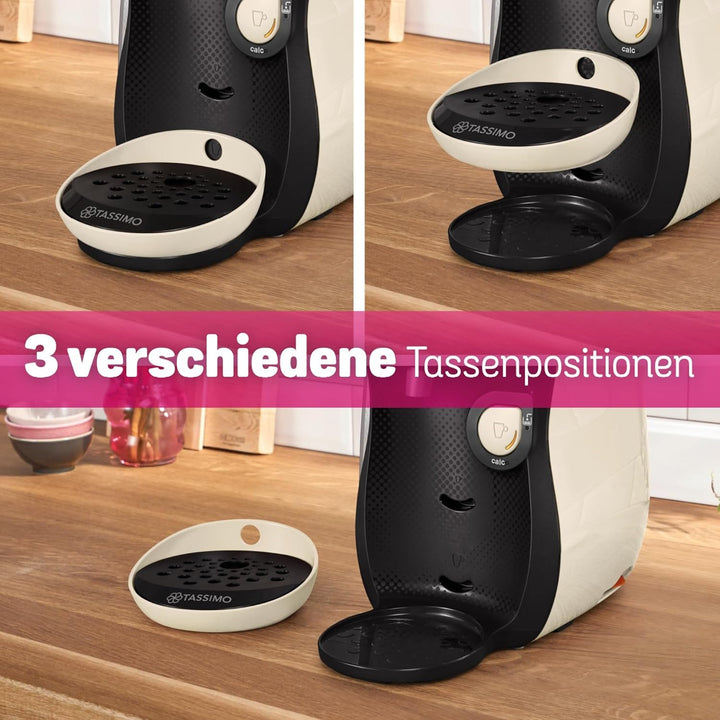Bosch Tassimo Happy Friendly mașină de capsule TAS107E, Peste 70 de băuturi, Potrivit pentru toate ceștile, Oprire automată, Durabil, Perfect dozat, Economisitor de spațiu, 1400 W, Crem / negru