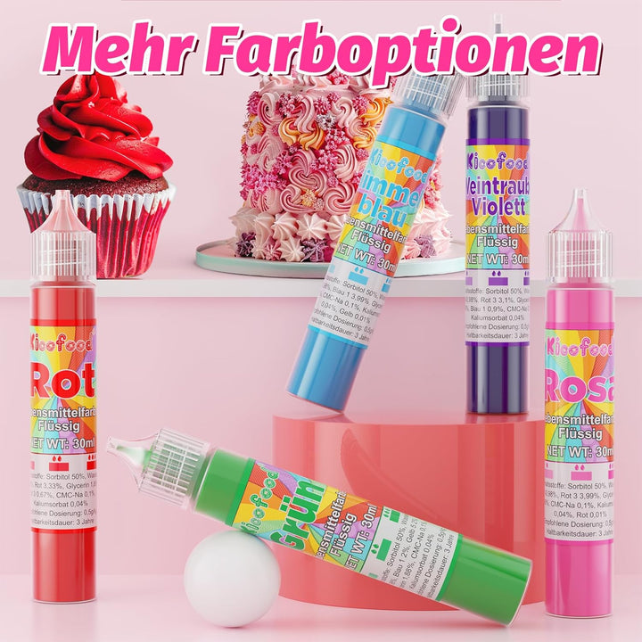 Lebensmittelfarbe - 30Ml Hochkonzentriert Lebensmittelfarbe Flüssig, Lebensmittel Farbe Für Kuchendekoration, Kunsthandwerk Einfärben, Airbrush, DIY Seifen (Weintraube Violett)