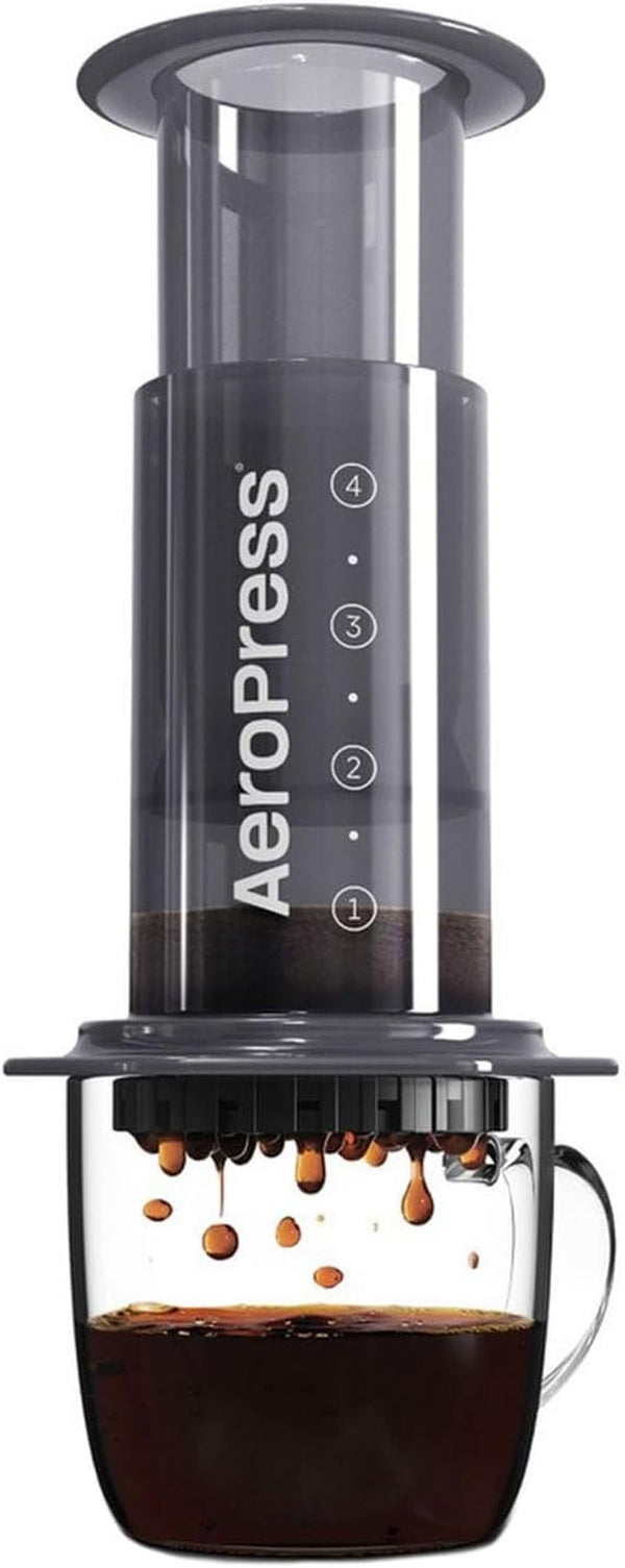 Aparat de cafea și espresso Aeropress Original - Aparat de cafea portabil pentru barista cu cameră de preparare, piston și filtre - Preparare rapidă de cafea și espresso