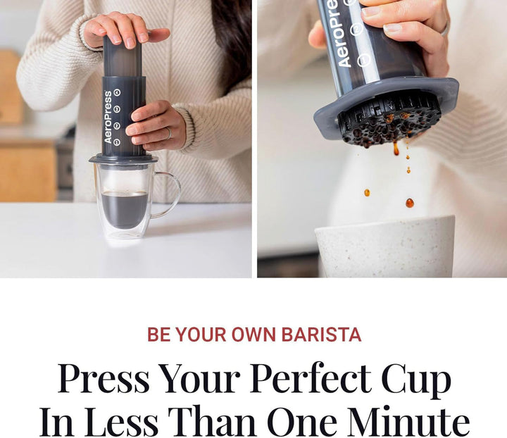 Aparat de cafea și espresso Aeropress Original - Aparat de cafea portabil pentru barista cu cameră de preparare, piston și filtre - Preparare rapidă de cafea și espresso