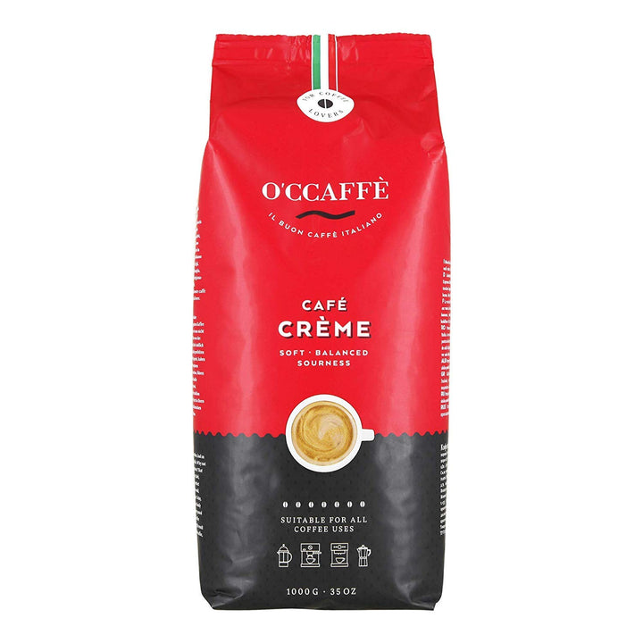 O'CCAFFÈ – Café Crème | 3 X 1 Kg Ganze Kaffeebohnen | Säurearmer, Aromatischer Kaffee Crema | Extra Langsame Trommelröstung Aus Italienischem Familienbetrieb