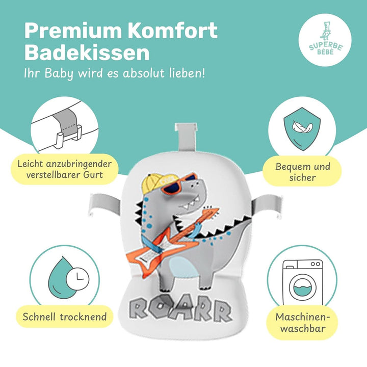 Faltbare Babybadewanne Mit Badekissen Und Integriertem Thermometer - Kinderbadewanne Mit Kostenlosem Badewannenhalter - Ideal Als Geburtsgeschenk Für Mädchen Oder Jungen - Von Geburt an Baby-Badewanne