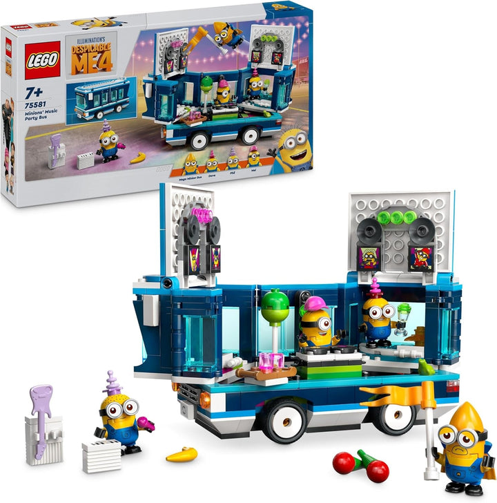 LEGO I - Simply Incorrigible 4 Minioni și autobuzul de petrecere, set de joacă pentru I - Simply Incorrigible 4, jucărie pentru copii, cadou creativ Minioni pentru băieți și fete de la 7 ani 75581