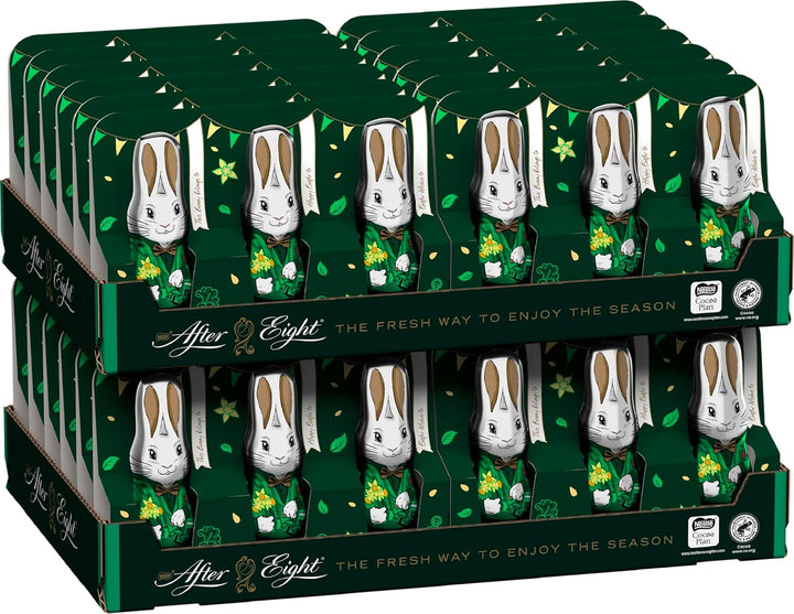 NESTLÉ after EIGHT Mini-Osterhasen, Kleine Einzeln Verpackte Schokoladenhasen Aus Pfefferminz-Schokolade, 24Er Pack (À 3X20G)