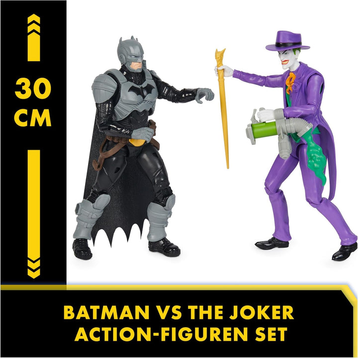 DC Batman Adventures Batman Vs the Joker Action Figure Set, 30 cm - 2 figuri complet mobile cu 12 elemente de echipament pentru jocuri de rol captivante, jucărie pentru copii cu vârsta de peste 4 ani