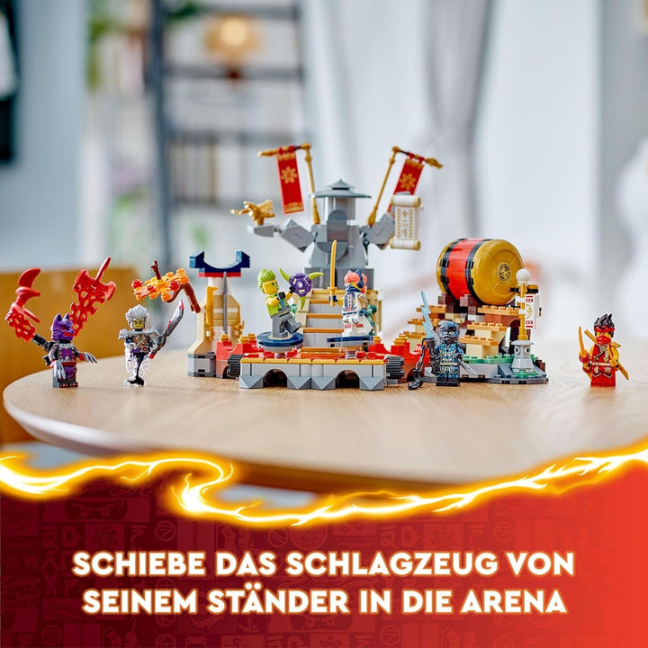 Jucărie LEGO NINJAGO Tournament Arena Adventure pentru copii, set de joacă Ninja cu 6 minifigurine, set de construcție de colecție, cadou de ziua de naștere pentru băieți și fete de la 7 ani 71818