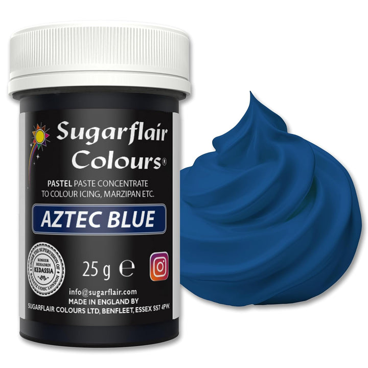 Sugarflair Lebensmittelfarbe Pasta Pastel Aztec Blue, Pasta Lebensmittel Farbe Für Fondant Und Marzipan, Spectral Concentrated Paste Colours - 25G