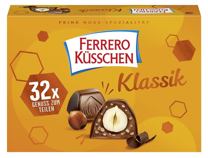 Ferrero Küsschen Klassik – Knackig Geröstete Haselnuss Umhüllt Von Feiner Schokolade – 1 Packung À 20 Einzelpralinen