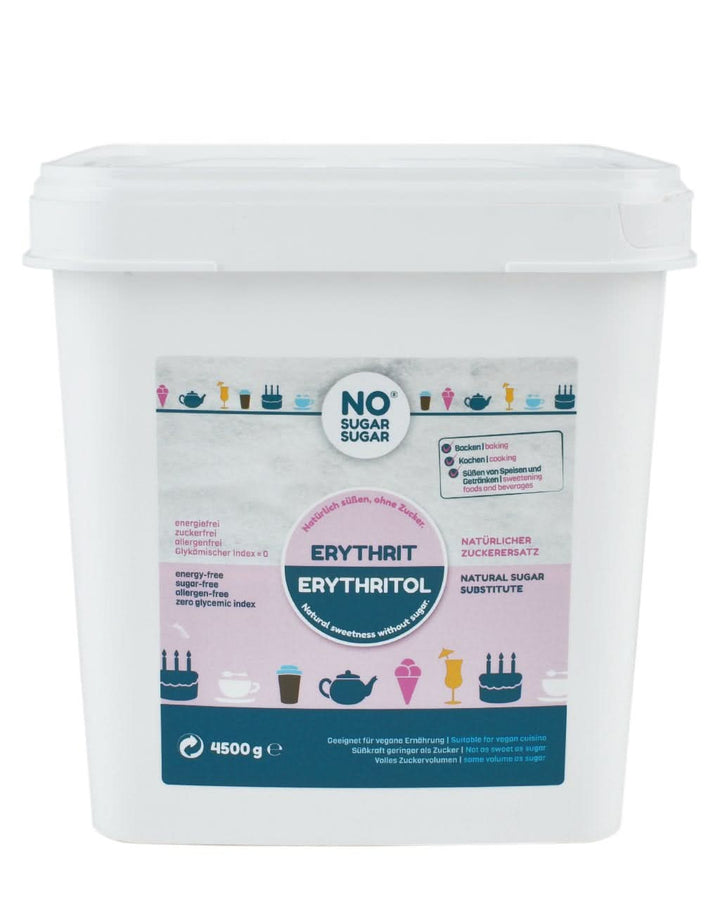 No Sugar, Erythritol natural fără calorii, utilizabil ca înlocuitor de zahăr, 4,5 Kg