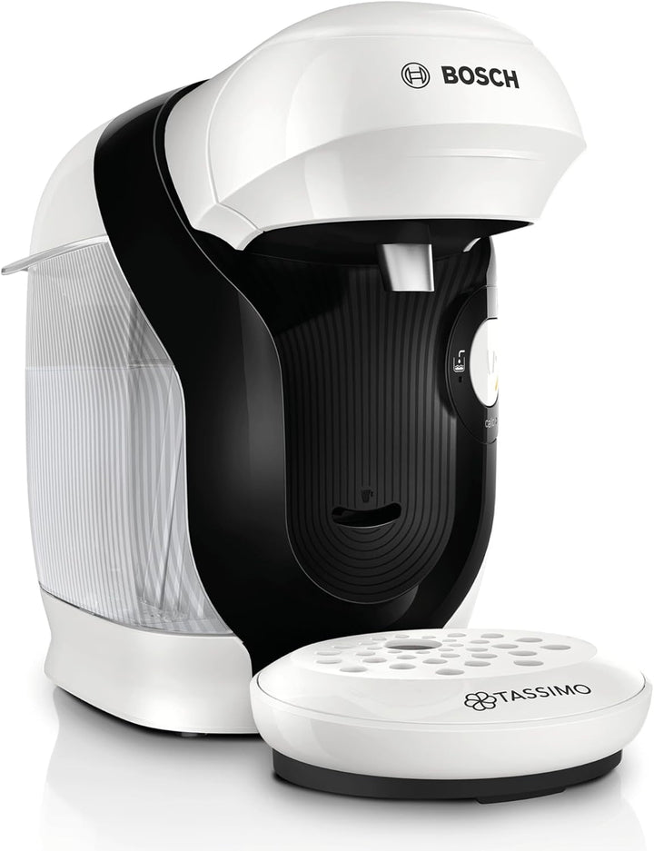Mașină cu capsule Bosch Tassimo Style Friendly TAS112E, Peste 70 de băuturi, Potrivită pentru toate paharele, Complet automată, Durabilă, Economie de spațiu, 1400 W, Negru