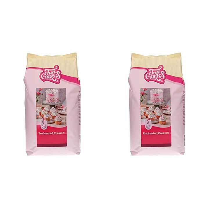 Funcakes Mix Für Enchanted Cream®: Einfach Zu Verwendende, Sehr Leichte Und Flauschige Schneeweiße Creme, Perfekt Zum Füllen Und Abdecken Von Kuchen Oder Als Belag Für Cupcakes, Halal., 900 G