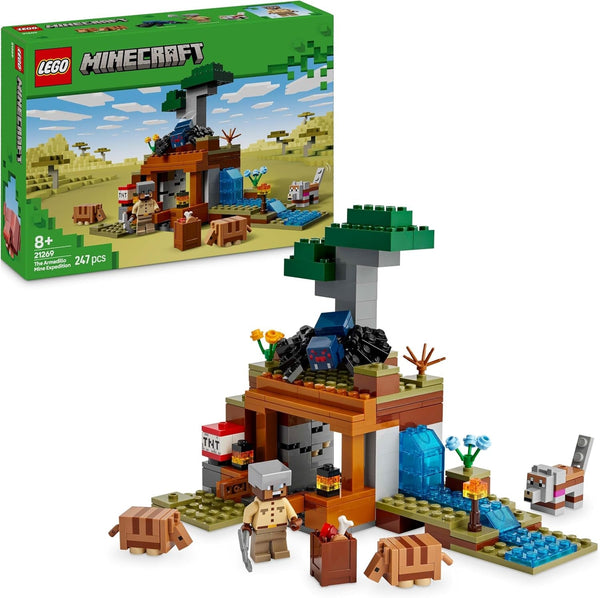LEGO Minecraft Expediția la mina Dungeon, set cu minifigurine din jocul video, jucărie de construit cu personaje, cadou pentru băieți și fete de la 8 ani 21269