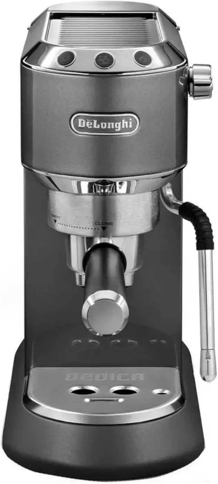 De'Longhi Dedica Style EC 685.M - Mașină espresso portafilter, mașină espresso cu spumă de lapte profesională, doar 15 cm lățime, pentru cafea pudră sau doze ESE, rezervor de apă de 1 litru, argintiu