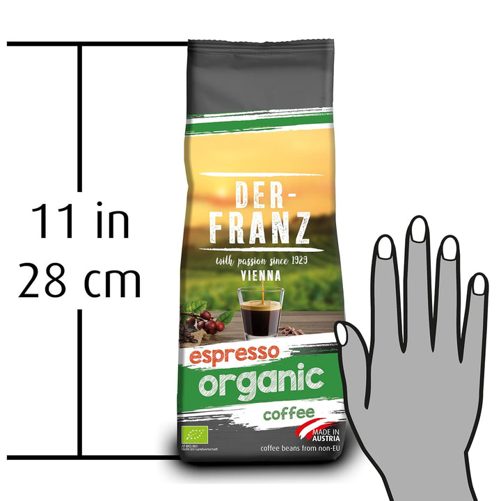 Der-Franz Espresso Bio Kaffee, Intensität 5/5, Bio Arabica Umd Robusta, Ganze Bohne, 3 X 500 G