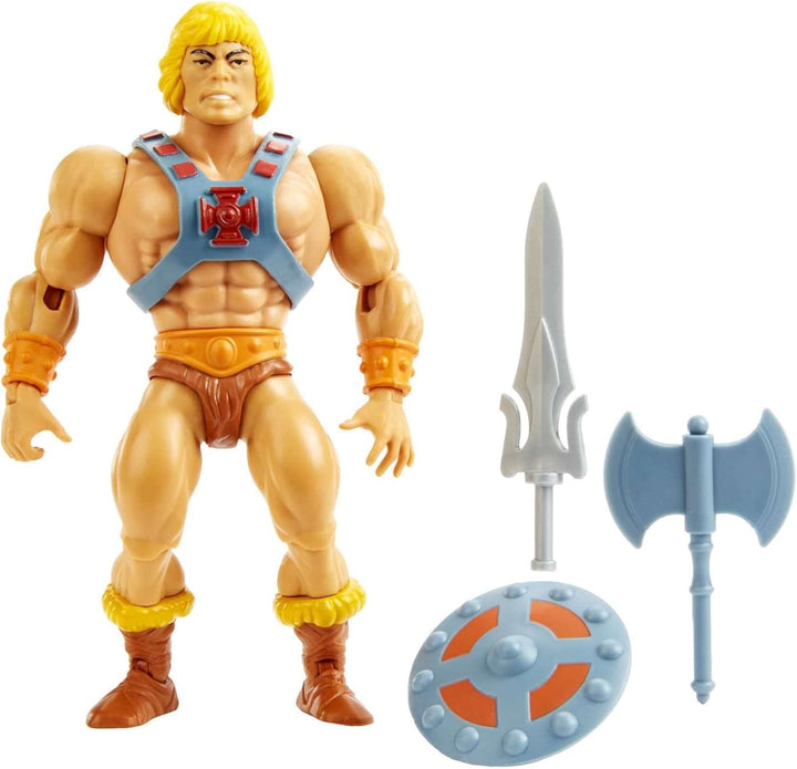 Masters of the Universe HDR45 - Colecția Masterverse, Battle Amour He-Man, aprox. 18 cm înălțime Figurine de acțiune MOTU pentru joacă și colecționare, cadou pentru copii cu vârsta de peste 6 ani