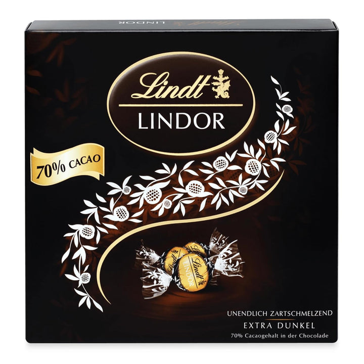 Lindt Schokolade LINDOR Mischung Silber | Ca. 26 Kugeln Mit Zartschmelzender Füllung in Den Sorten Milch, Caramel & Salz, Pistazie, Double Chocolate | Pralinen Geschenk | Schokoladengeschenk, 325G