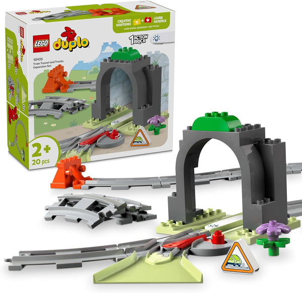 LEGO DUPLO Town Railway Tunnel And Tracks - Set de expansiune, cadou pentru copii mici, încurajează dexteritatea, set de joacă pentru fanii vehiculelor de la 2 ani, jucărie de învățare creativă 10425