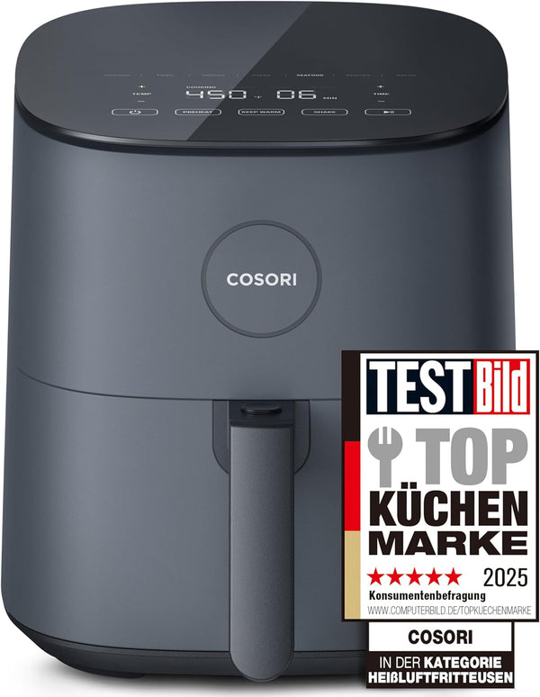 COSORI Airfryer, 7-In-1 Heissluftfritteuse 4,7 L, Max 230℃ & 55Db Leise Heißluftfritteuse, 100+ Rezpete, Hähnchen, Steak, Speck, Tiefkühlkost, 55% Energiesparend, Spülmaschinenfest