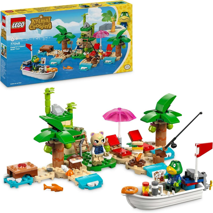 LEGO Animal Crossing Käptens Island Boat Tour, jucărie creativă pentru copii cu 2 minifigurine din seria de jocuri video, inclusiv Huschke, cadou pentru fete și băieți de la 6 ani 77048