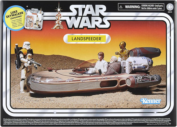 Star Wars Colecția Vintage Landspeeder & Luke Skywalker, Star Wars: O nouă speranță Figura de acțiune și vehicul, 9,5 cm