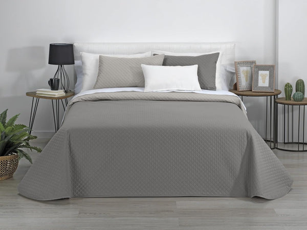 AVA | Cuvertură Boutique Reversibilă | Pentru toate anotimpurile | Culoare - Bej/Taupe | Pentru pat de 140/150/160 cm. pat. (250 X 270 Cm. Ancho X Alto) | Cuvertură cu matlasare