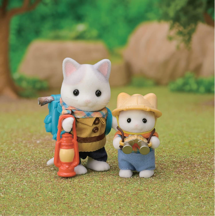 Sylvanian Families - 5763 Set explorator de aventură cu două figuri, pisici de lapte, tată și băiat, figură de animale, jucărie detaliată pentru copii de la 3 ani