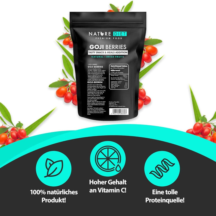 Nature Diet - Goji berries 1000 G | Fructe de pădure uscate