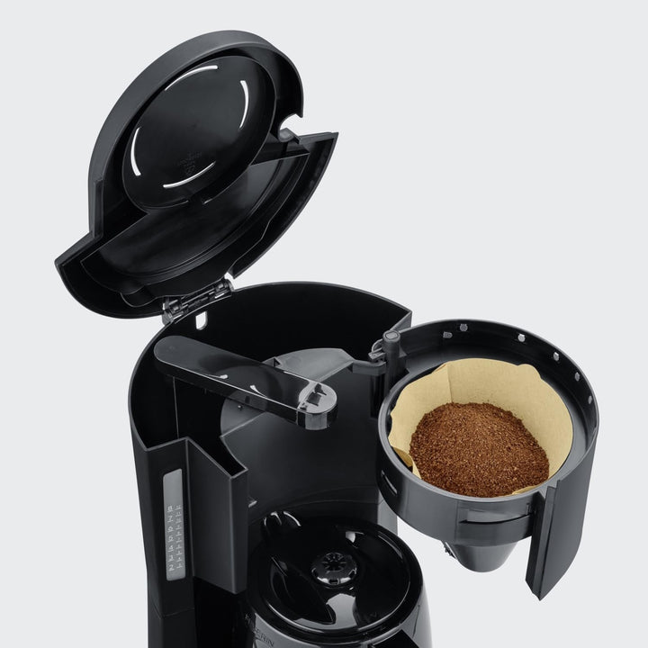 SEVERIN Cafetieră cu filtru cu ulcior termo, Cafetieră pentru până la 8 cești, Cafetieră cu filtru atractivă cu ulcior cu vid, Negru, 1 litru, KA 9306